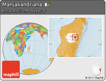 Political Location Map of Manjakandriana, highlighted parent region