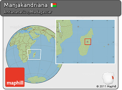 Savanna Style Location Map of Manjakandriana, within the entire country