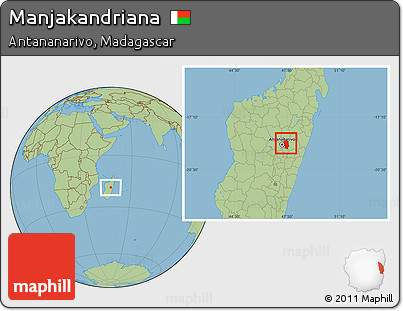 Savanna Style Location Map of Manjakandriana