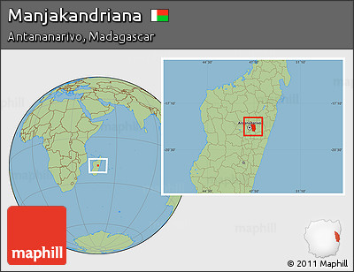 Savanna Style Location Map of Manjakandriana