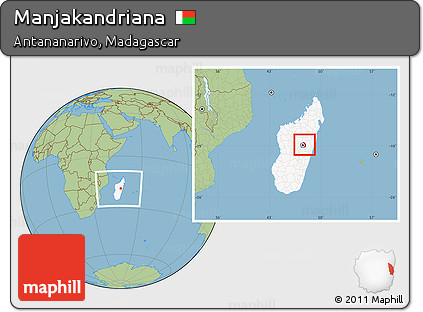 Savanna Style Location Map of Manjakandriana, highlighted country, within the entire country