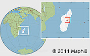 Savanna Style Location Map of Manjakandriana, highlighted country, within the entire country