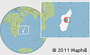 Savanna Style Location Map of Manjakandriana, highlighted country, highlighted parent region, within the entire country
