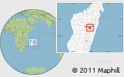 Savanna Style Location Map of Manjakandriana, highlighted country