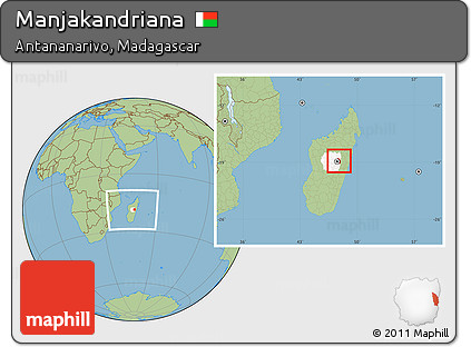 Savanna Style Location Map of Manjakandriana, highlighted parent region, within the entire country
