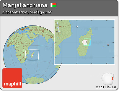 Savanna Style Location Map of Manjakandriana, highlighted parent region, within the entire country