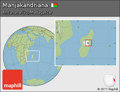 Savanna Style Location Map of Manjakandriana, highlighted parent region, within the entire country