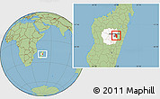 Savanna Style Location Map of Manjakandriana, highlighted parent region