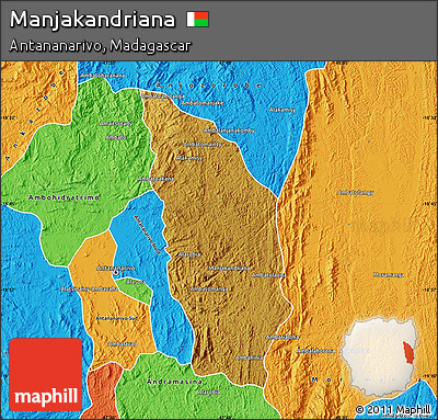 Physical Map of Manjakandriana, political outside