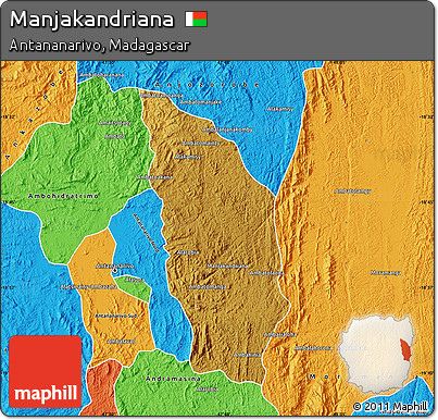 Physical Map of Manjakandriana, political outside