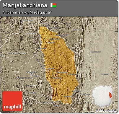 Physical Map of Manjakandriana, semi-desaturated