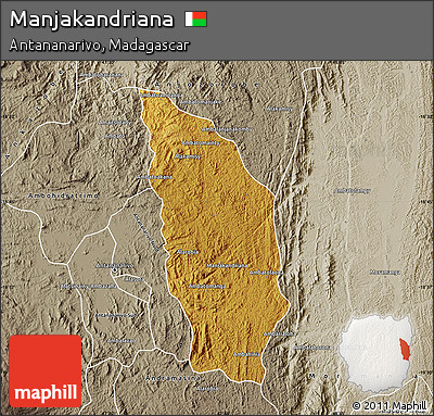 Physical Map of Manjakandriana, semi-desaturated
