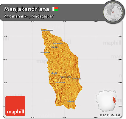 Political Map of Manjakandriana, cropped outside