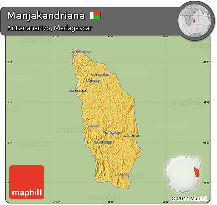 Savanna Style Map of Manjakandriana, single color outside