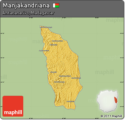 Savanna Style Map of Manjakandriana, single color outside