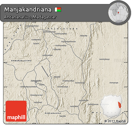 Shaded Relief Map of Manjakandriana