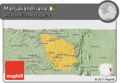 Savanna Style Panoramic Map of Manjakandriana