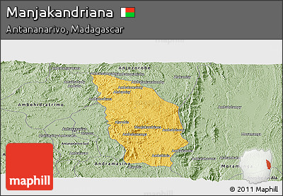 Savanna Style Panoramic Map of Manjakandriana