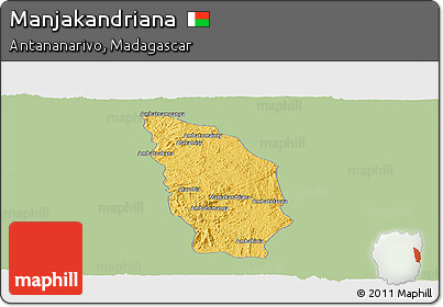 Savanna Style Panoramic Map of Manjakandriana, single color outside