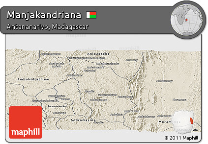 Shaded Relief Panoramic Map of Manjakandriana