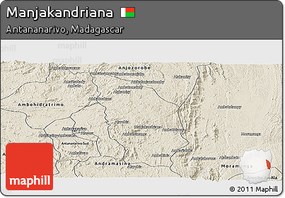 Shaded Relief Panoramic Map of Manjakandriana
