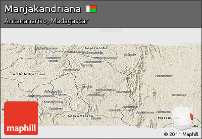 Shaded Relief Panoramic Map of Manjakandriana