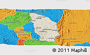 Shaded Relief Panoramic Map of Manjakandriana, political outside