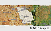 Shaded Relief Panoramic Map of Manjakandriana, satellite outside