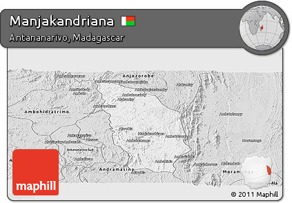 Silver Style Panoramic Map of Manjakandriana