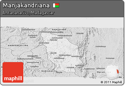 Silver Style Panoramic Map of Manjakandriana