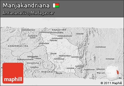 Silver Style Panoramic Map of Manjakandriana