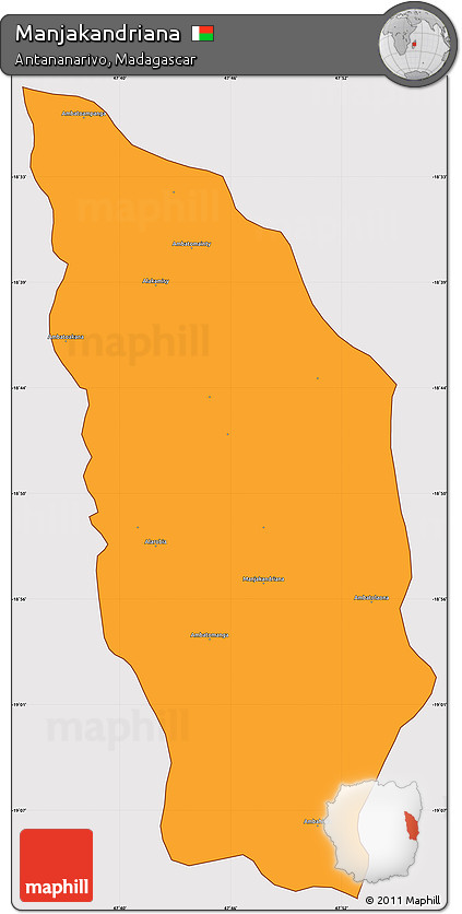 Political Simple Map of Manjakandriana, cropped outside