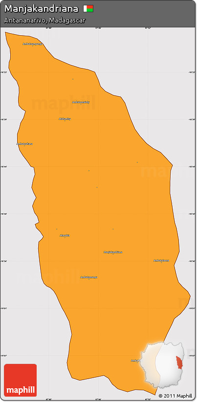 Political Simple Map of Manjakandriana, cropped outside