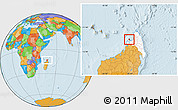 Political Location Map of Nosy-Be, highlighted parent region