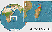 Satellite Location Map of Nosy-Be, within the entire country