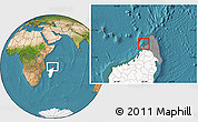 Satellite Location Map of Nosy-Be, highlighted country, highlighted parent region