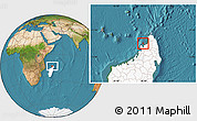 Satellite Location Map of Nosy-Be, highlighted country