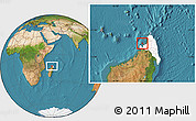 Satellite Location Map of Nosy-Be, highlighted parent region
