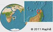 Satellite Location Map of Nosy-Be
