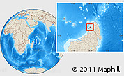 Shaded Relief Location Map of Nosy-Be