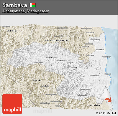 Classic Style 3D Map of Sambava