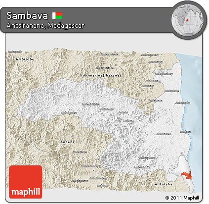 Classic Style 3D Map of Sambava