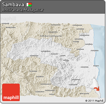Classic Style 3D Map of Sambava