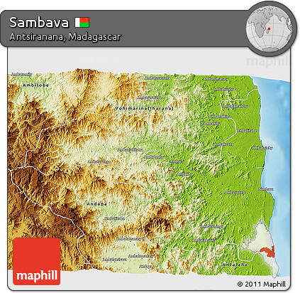 Physical 3D Map of Sambava