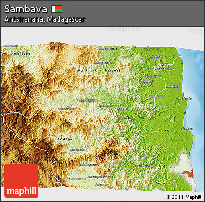 Physical 3D Map of Sambava