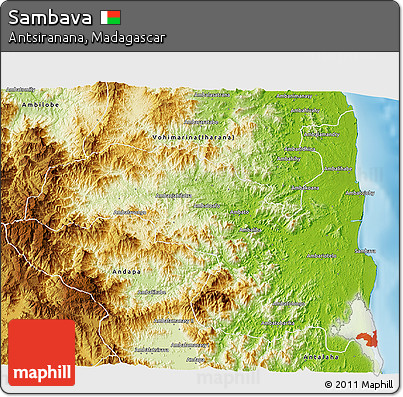Physical 3D Map of Sambava