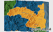 Political 3D Map of Sambava, darken