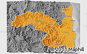 Political 3D Map of Sambava, desaturated