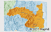 Political 3D Map of Sambava, lighten