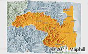 Political 3D Map of Sambava, lighten, semi-desaturated